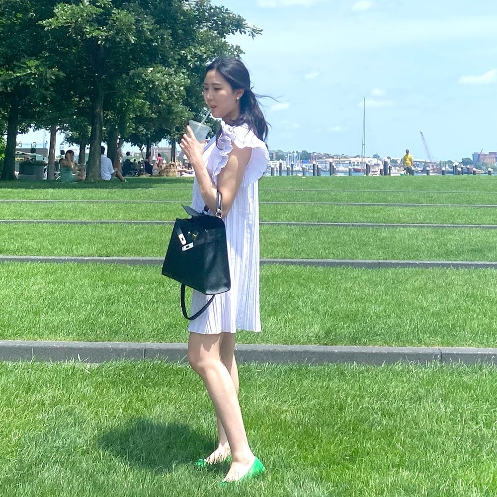 Whited pleated ruffle sleeve dress | Influencer Favorite | Feminine summer dress